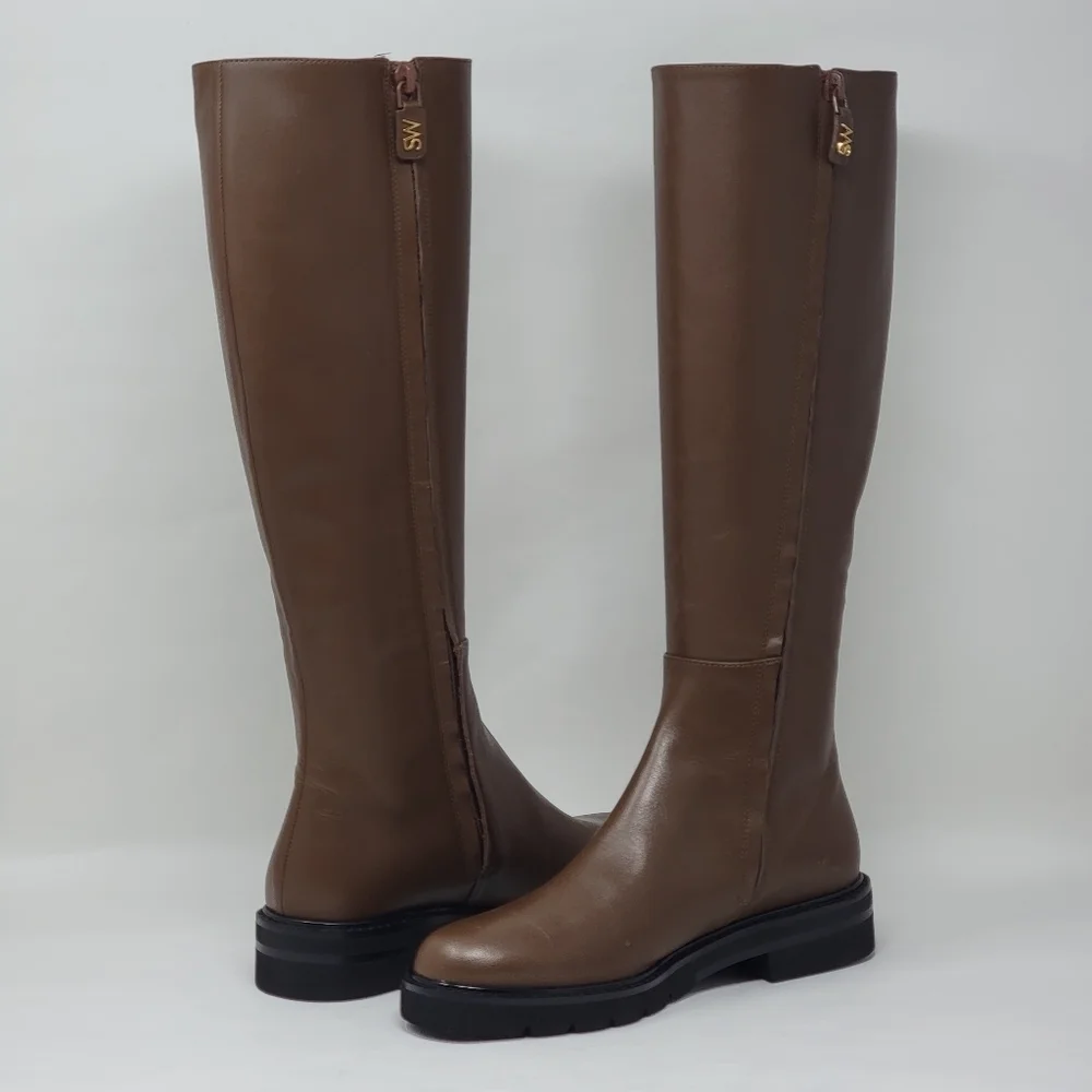 Stuart Weitzman Rider Knee Brown Boots Leather S6801 Women's Size 5 B New - Picture 5 of 13